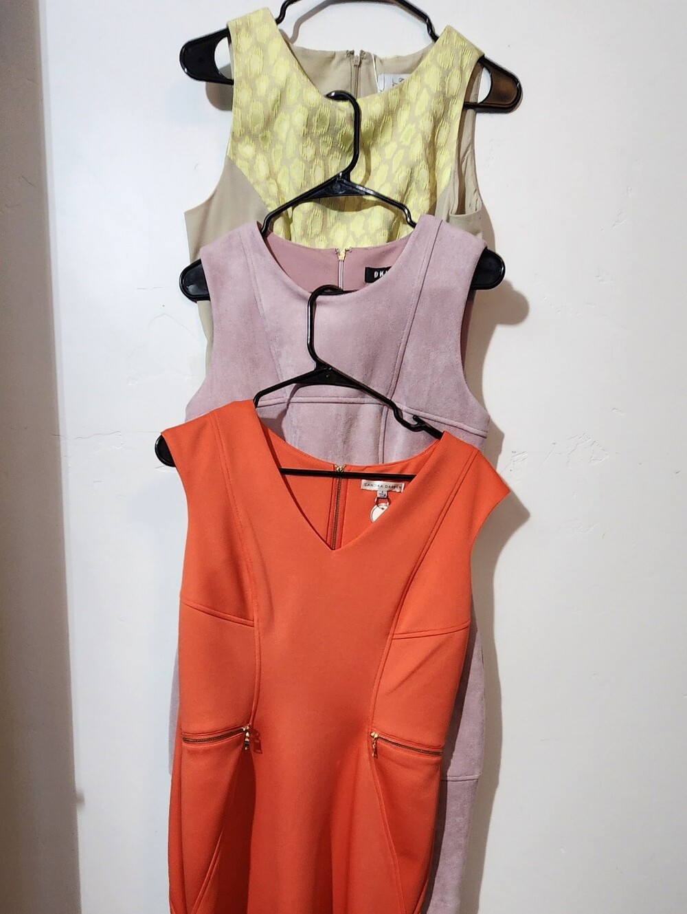 Bright Orange V-Neck Ponte Dress